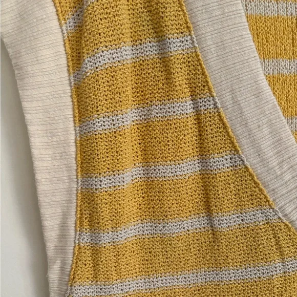 Yellow and White Striped Sleeveless Sweater - Picture 2 of 4